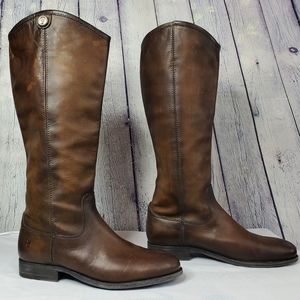 Frye boot in Melissa cognac riding boot size 7 NWT Display Model